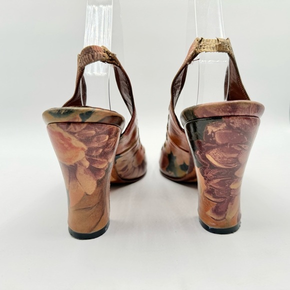 JOHN FLUEVOG PRODIGY FLORAL SLINGBACK HEELS BLOCK HEELS MADE IN PERU SIZE 10.5 - Picture 6 of 12